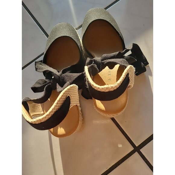 NWB Kelly & Katie KK-Goldie Lace Up  Espadrile Wedge BLACK Sandals Size 8M - Picture 4 of 10